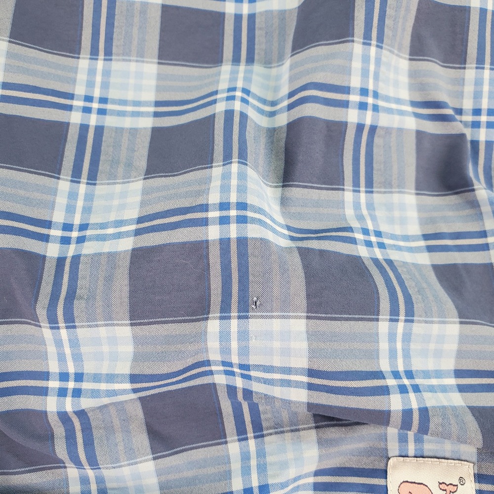 Vineyard Vines Performance Harbor Shirt Men's Blue Plaid Button Up M flawed - Picture 8 of 8